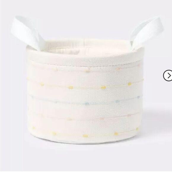 Small Round Bin with Slub Stitching - Cream - Cloud Island - Picture 1 of 4